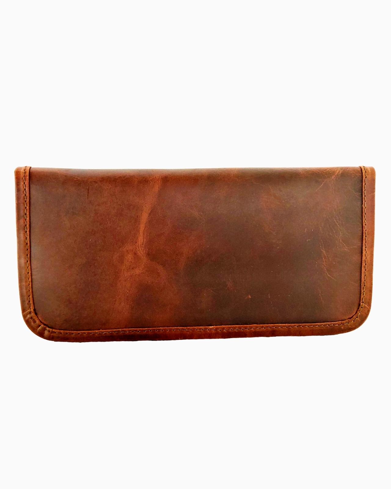  Women's Brown Fashion Clutch Genuine Leather Two Fold Wallet Card Holder Purse